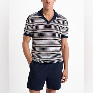 NWT Express Stripe Knit Linen Blend Short Sleeve Sweater Polo
Business
Cool
Golf